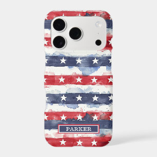 Stars and Stripes Monogrammed iPhone 17 Pro Case