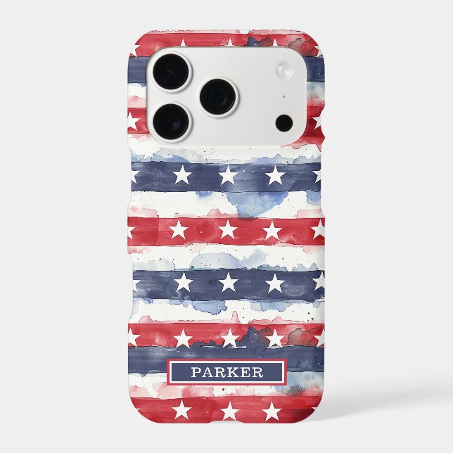 Stars and Stripes Monogrammed Case-Mate iPhone Case (Back)