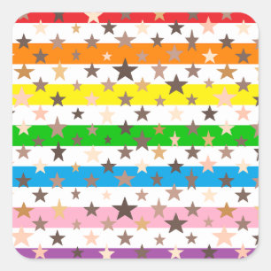 Stars and Stripes of Many Colors! Square Sticker