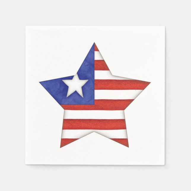 Stars and Stripes Paper Napkins (Front)