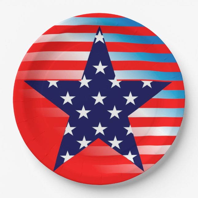 Stars and Stripes Paper Plates (Front)