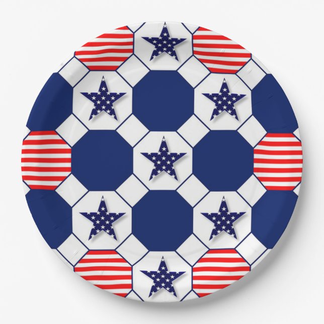 Stars and Stripes Paper Plates (Front)