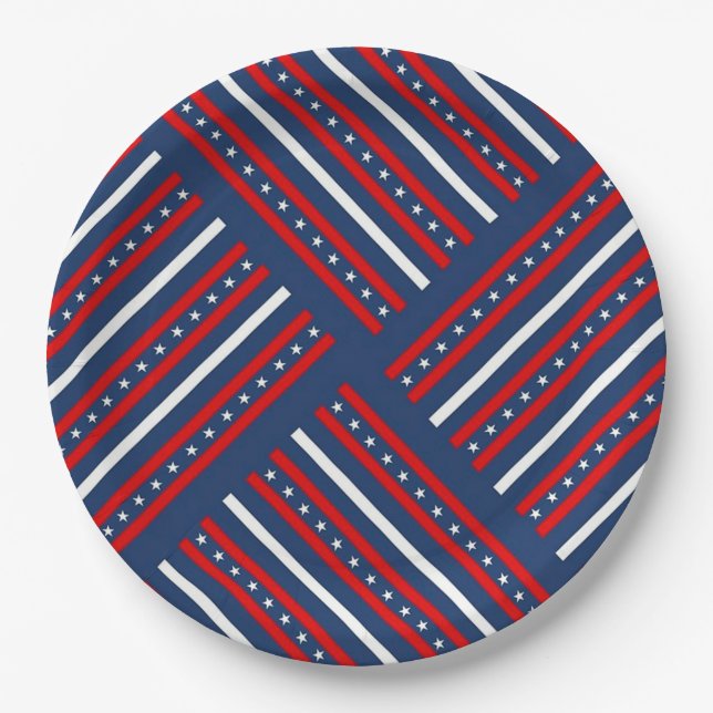 Stars and Stripes Paper Plates (Front)