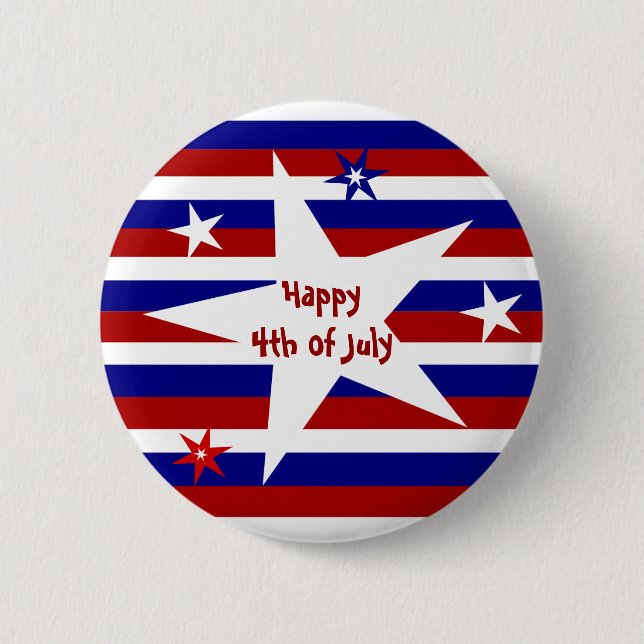 Stars and Stripes Party Button (Front)