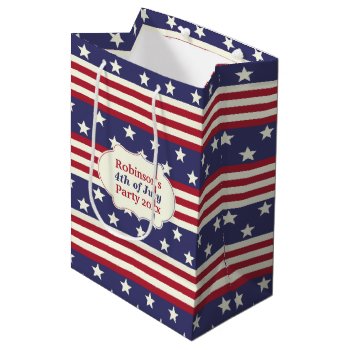 Stars And Stripes Patriotic American Flag | Custom Medium Gift Bag by FancyCelebration at Zazzle