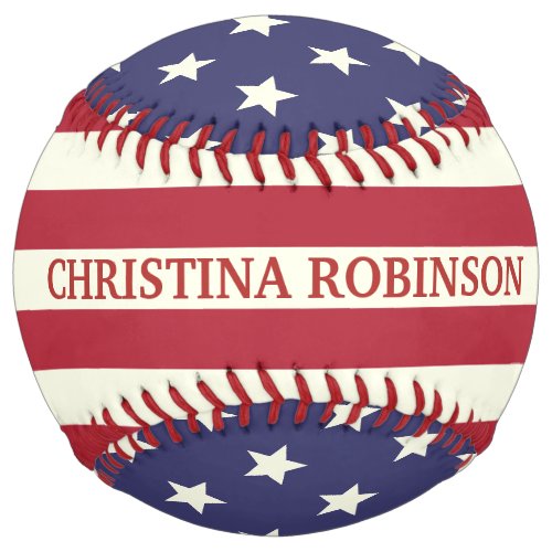 Stars and Stripes Patriotic American Flag  Name Softball