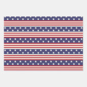 Stars and Stripes Patriotic American Flag USA Wrapping Paper Sheets (Front)