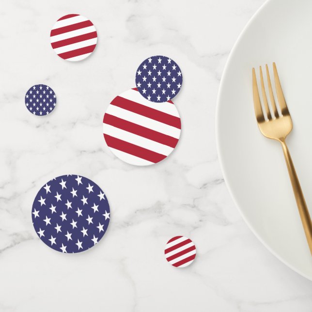 Stars and Stripes Patriotic American USA 4th July Confetti (Group)