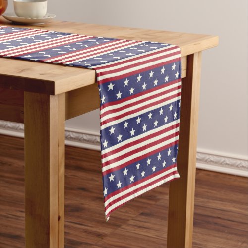 Stars and Stripes Patriotic Americana USA Flag Medium Table Runner