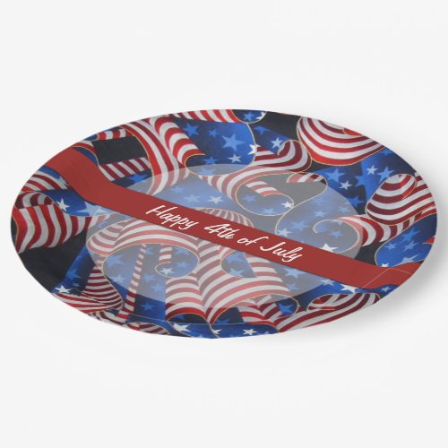 Stars and Stripes Patriotic Curls Paper Plates