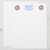 Stars and Stripes Patriotic Flowers Letterhead (Front/Back)