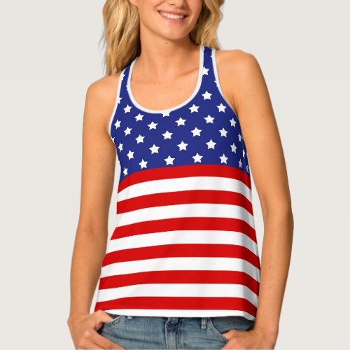Stars and Stripes Patriotic July 4th Tank Top