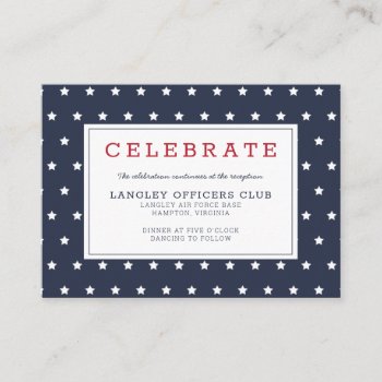 Stars And Stripes Patriotic Military Wedding Inser Enclosure Card by BanterandCharm at Zazzle