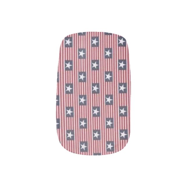 Stars and Stripes Patriotic Nail Decals (Left Thumb)