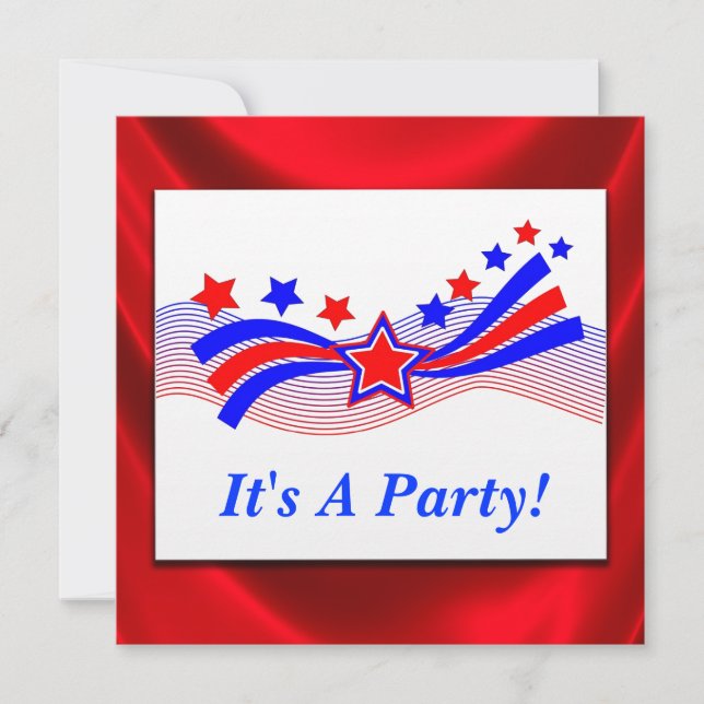 Stars And Stripes Patriotic Party Invitation (Front)