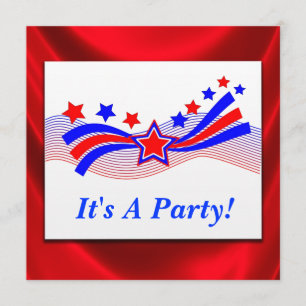 Stars And Stripes Patriotic Party Invitation