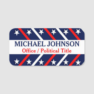 Stars And Stripes Patriotic Political Campaign Name Tag