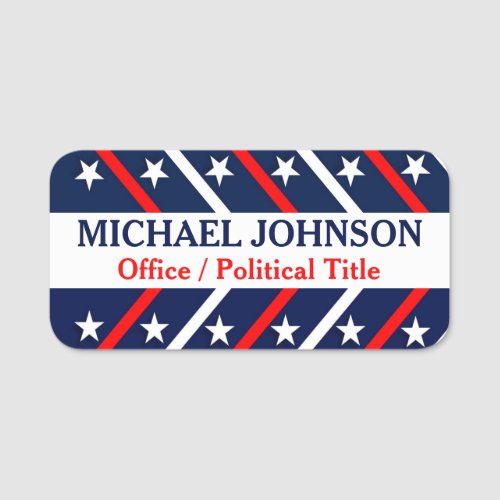 Stars And Stripes Patriotic Political Campaign  Name Tag