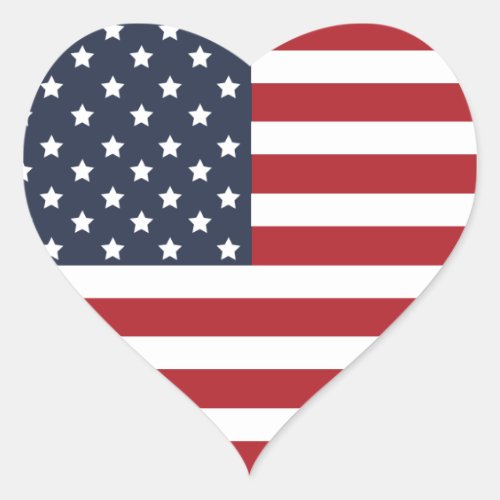 Stars and Stripes Patriotic Red White and Blue Heart Sticker