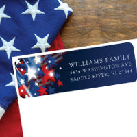 Stars and Stripes Patriotic Return Address Label