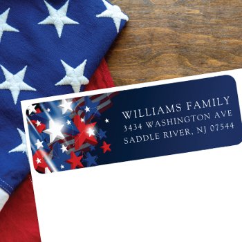 Stars And Stripes Patriotic Return Address Label by invitationstop at Zazzle