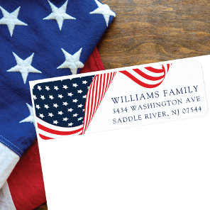 Stars and Stripes Patriotic Return Address Label