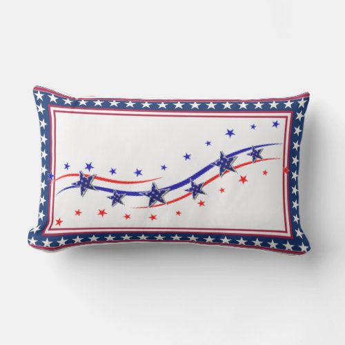 Stars and Stripes Patriotic Throw Accent Pillow