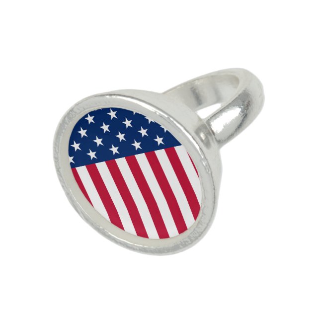 Stars and Stripes | Patriotic USA Flag Ring (Top)