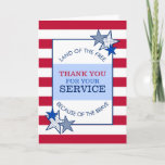 Stars and Stripes Patriotic Veteran Service Modern Thank You Card