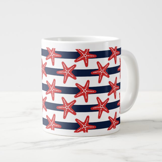 Stars And Stripes Pattern Giant Coffee Mug (Front Right)