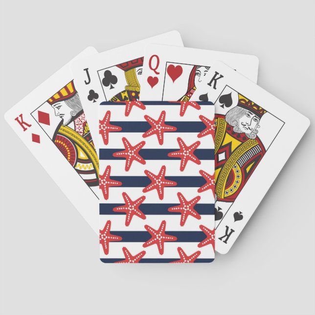 Stars And Stripes Pattern Poker Cards (Back)