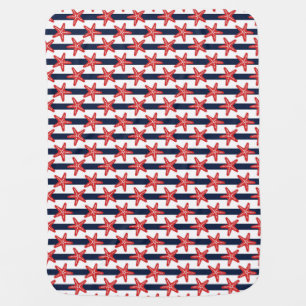 Stars And Stripes Pattern Receiving Blanket