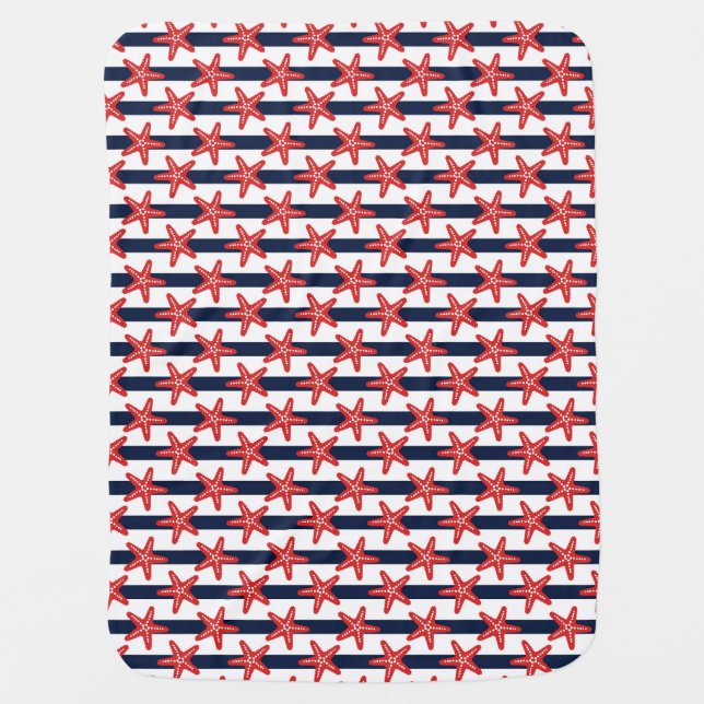 Stars And Stripes Pattern Receiving Blanket (Front)