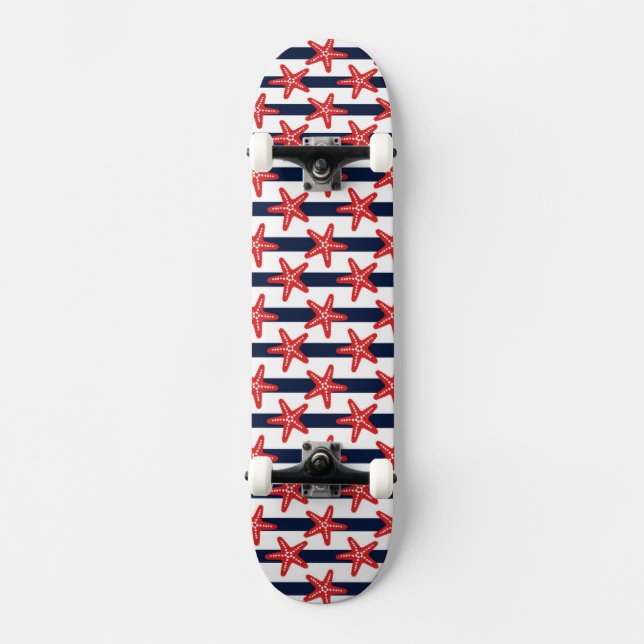 Stars And Stripes Pattern Skateboard Deck (Front)