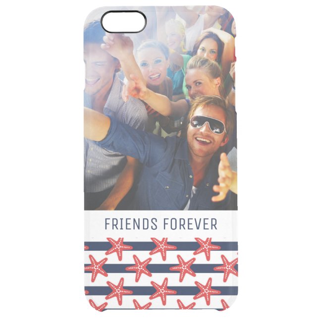 Stars And Stripes Pattern | Your Photo & Text Uncommon iPhone Case (Back)