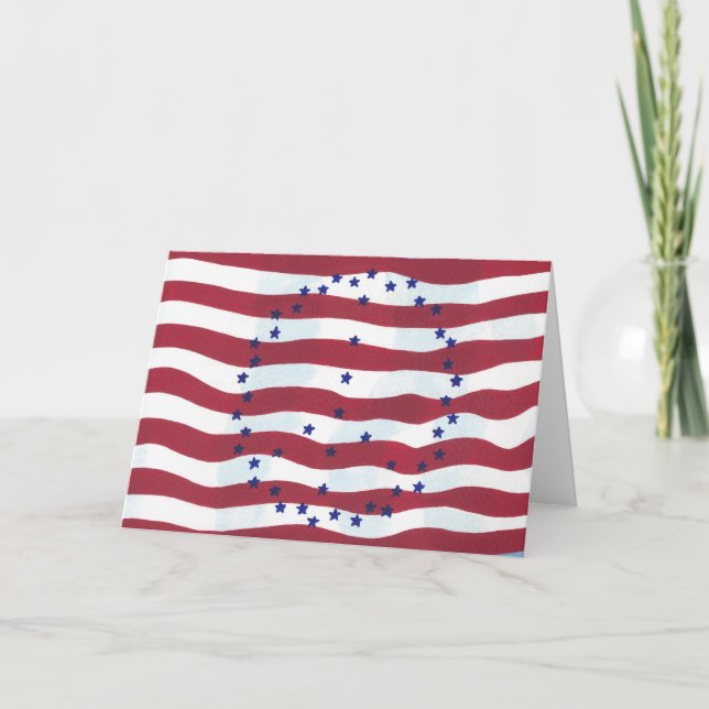 Stars and Stripes Peace Sign Flag Greeting Cards (Front)