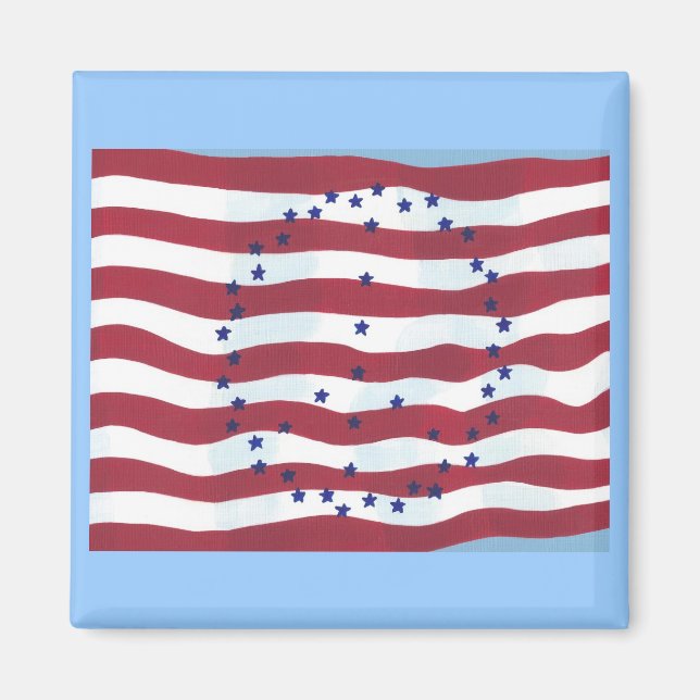 Stars and Stripes Peace Sign Flag Magnets (Front)