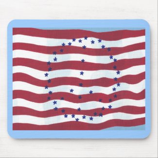 Stars and Stripes Peace Sign Flag Mousepads