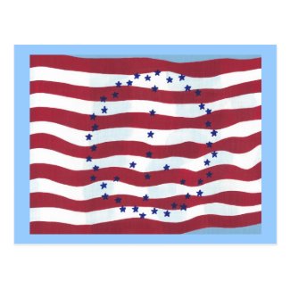 Stars and Stripes Peace Sign Flag Postcards