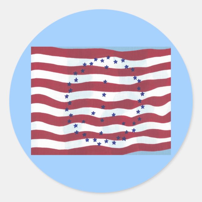 Stars and Stripes Peace Sign Flag Stickers (Front)