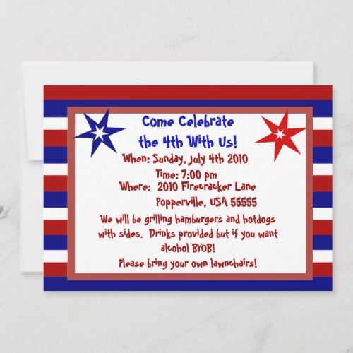 Stars and Stripes Personalized Fourth of July Announcements