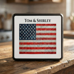 Stars and Stripes Personalized  Hitch Cover