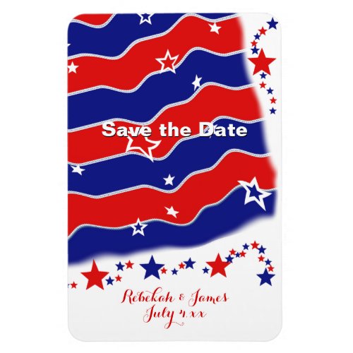 Stars and Stripes Personalized SAVE THE DATE Magnet