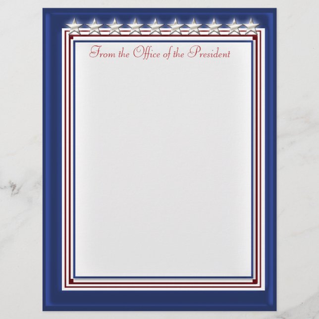 Stars and Stripes (Personalized Scrapbook Paper) Letterhead (Front)