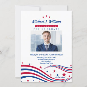 Stars and Stripes Photo Fundraiser Invitation