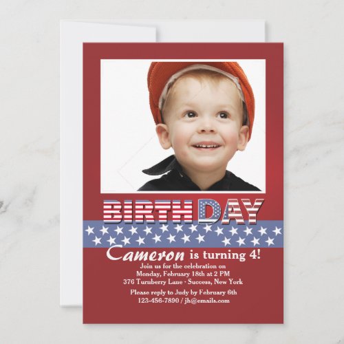 Stars and Stripes Photo Invitation