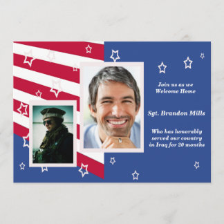 Stars and Stripes Photo Patriotic Party Invitation