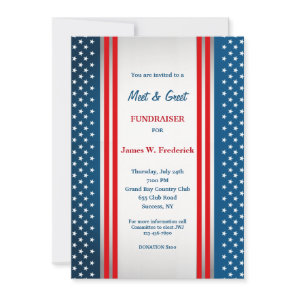 Stars and Stripes Political Fundraiser Invitation