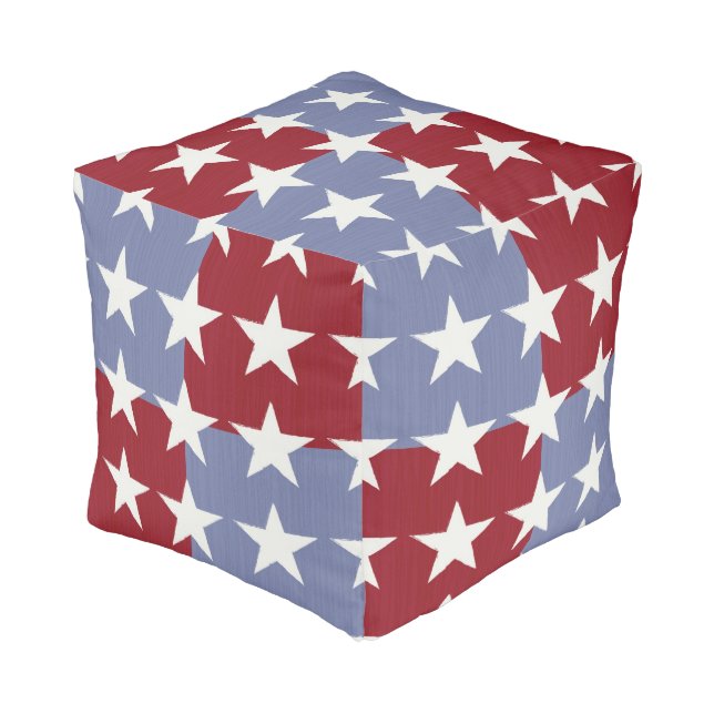 Stars and Stripes Pouf (Angled Front)