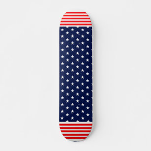 Stars and Stripes Red Blue American Flag Skateboard
